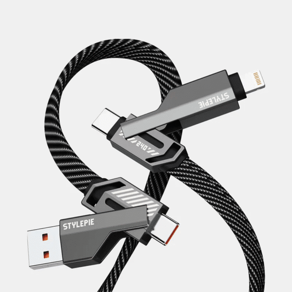 240W 4-in-1 Nylon Braided Charge Cable (1.5m/5ft) - Image 3
