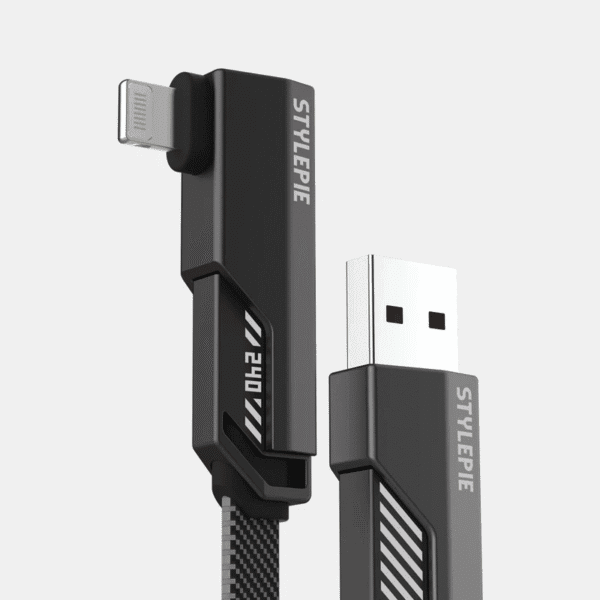 Right-Angle 4-in-1 Nylon Braided Fast Charging Cable (1.5m/5ft) - Image 4