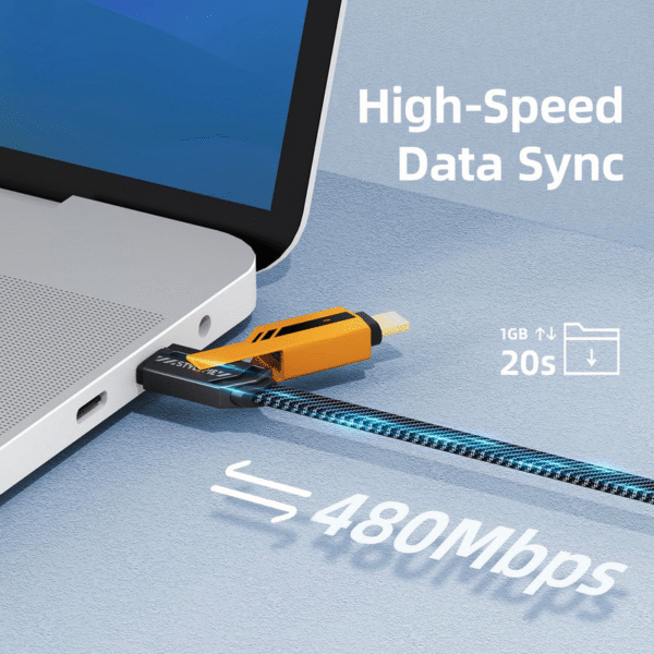 60W 4-in-1 Nylon Braided Fast Charge Cable (GT-Edition) - Image 5