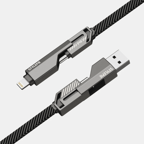 240W 4-in-1 Nylon Braided Charge Cable (1.5m/5ft) - Image 2